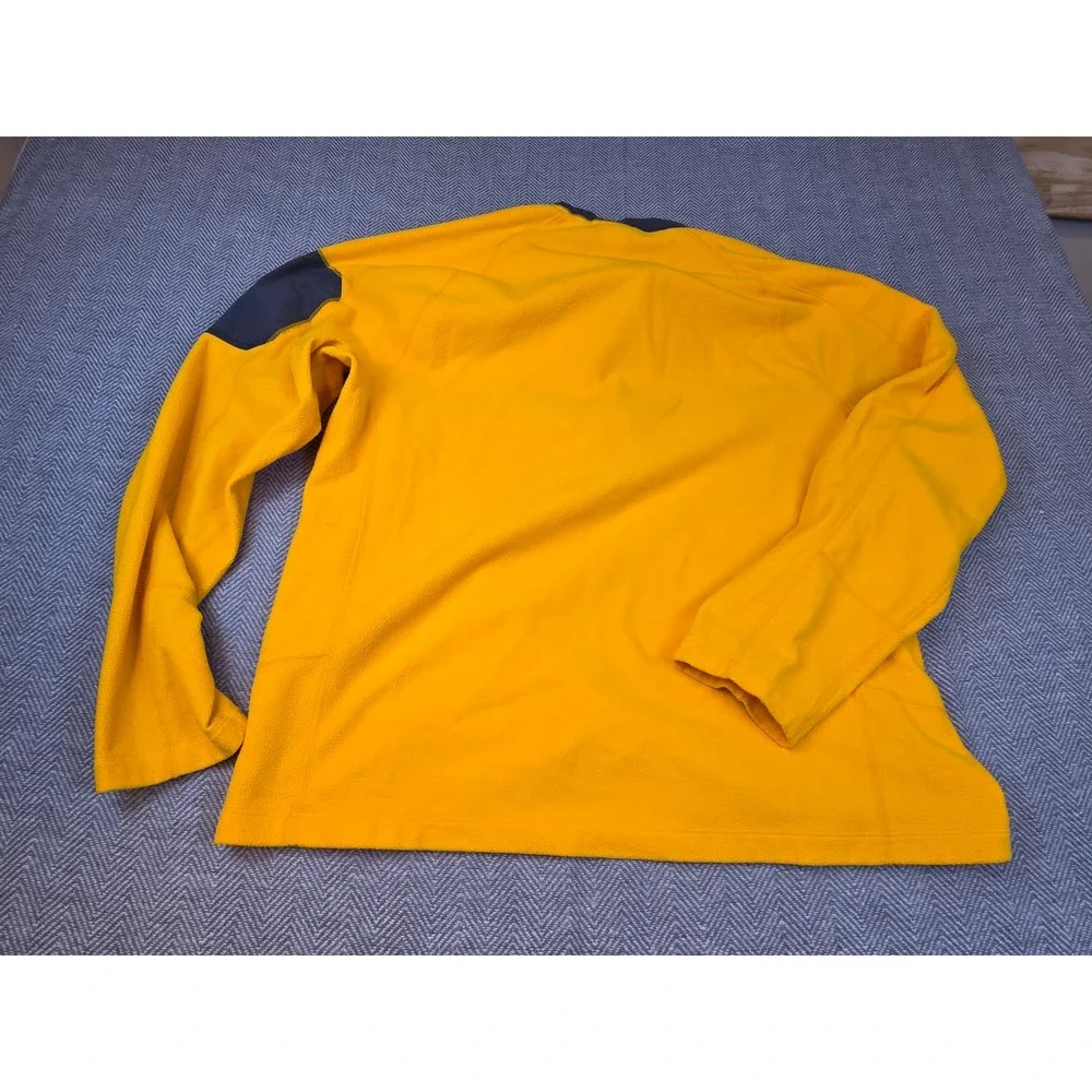 The North Face FlashDry Quarter Zip Fleece Pullover XL Yellow Mens Sleeve Pocket